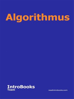 cover image of Algorithmus